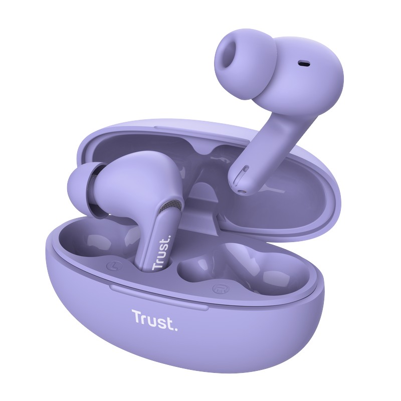Trust Yavi - belaidis In-Ear Bluetooth TWS Earbuds with Charging dėklas & ENC (violetinis)