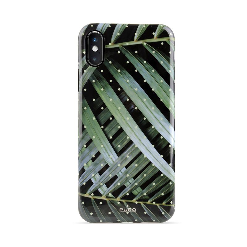 PURO Glam Tropical Leaves - dėklas iPhone Xs / X (Brilliant Leaves)