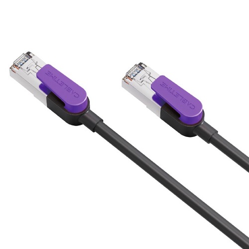 Kabelis Cat8 S/STP, 0.5m, juodas