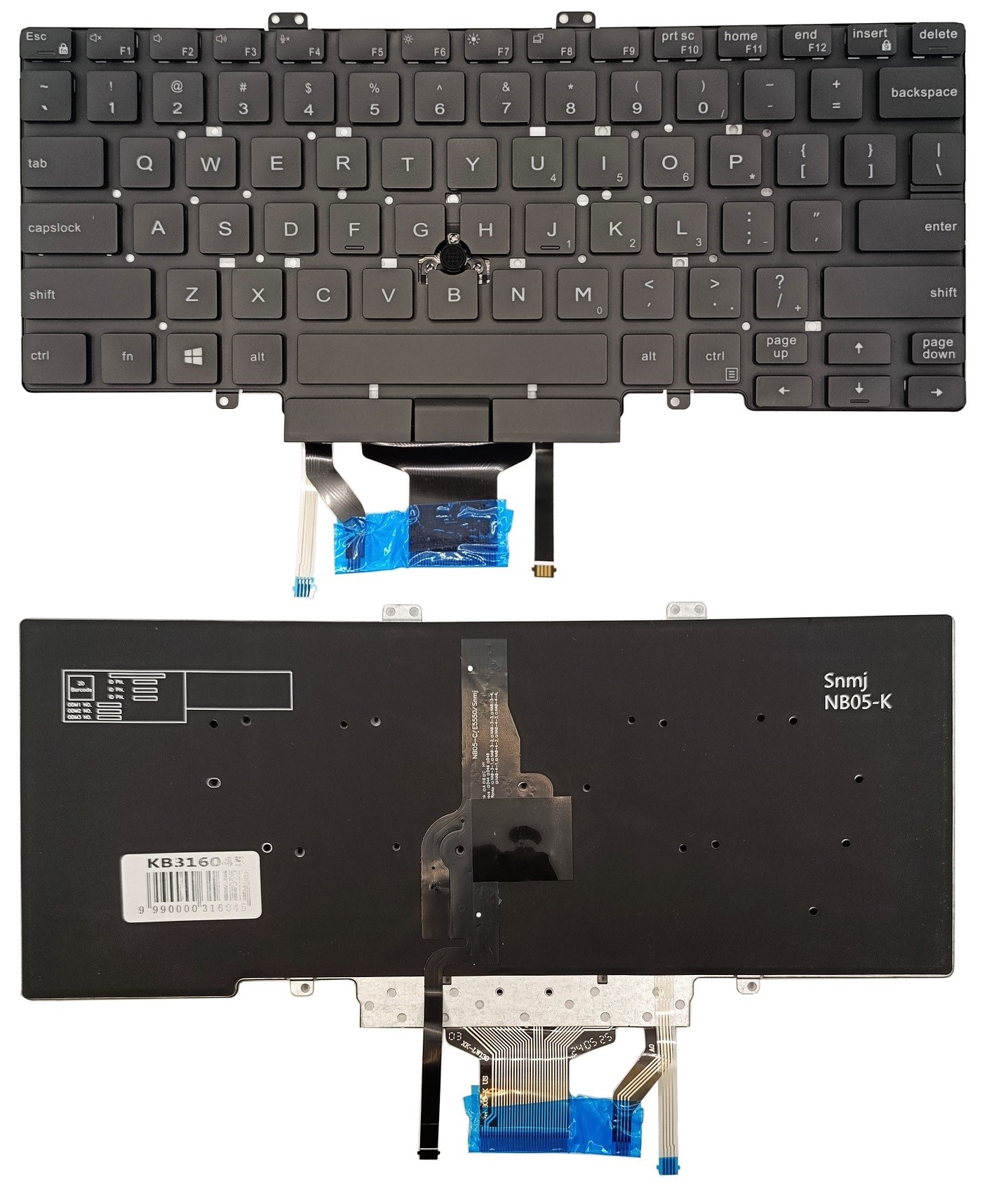 Klaviatūra DELL Latitude 5400, su „trackpoint“