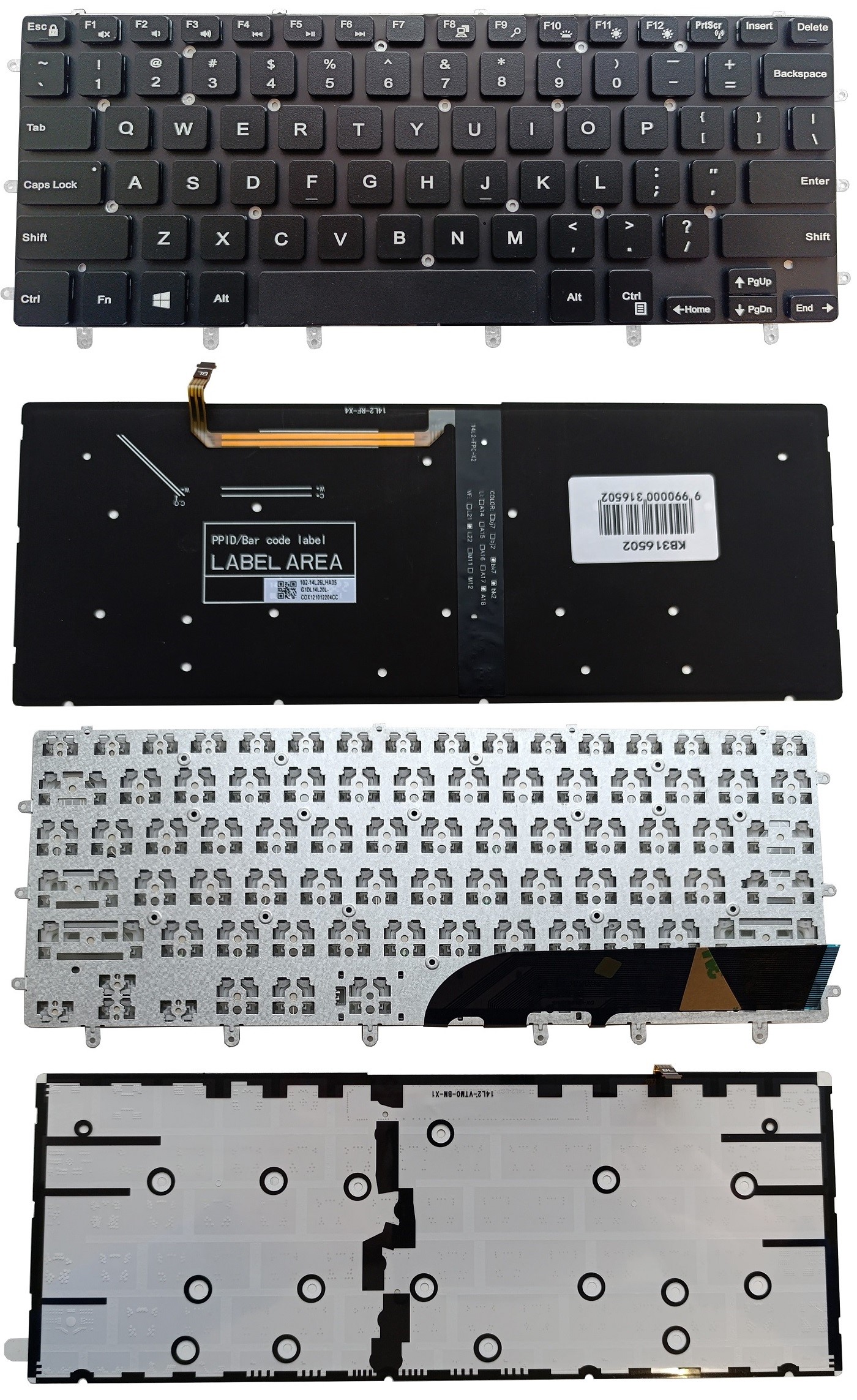 Klaviatūra DELL Inspiron 7558, 7568, XPS 15 9550, 9560, 9570, su pašvietimu, US