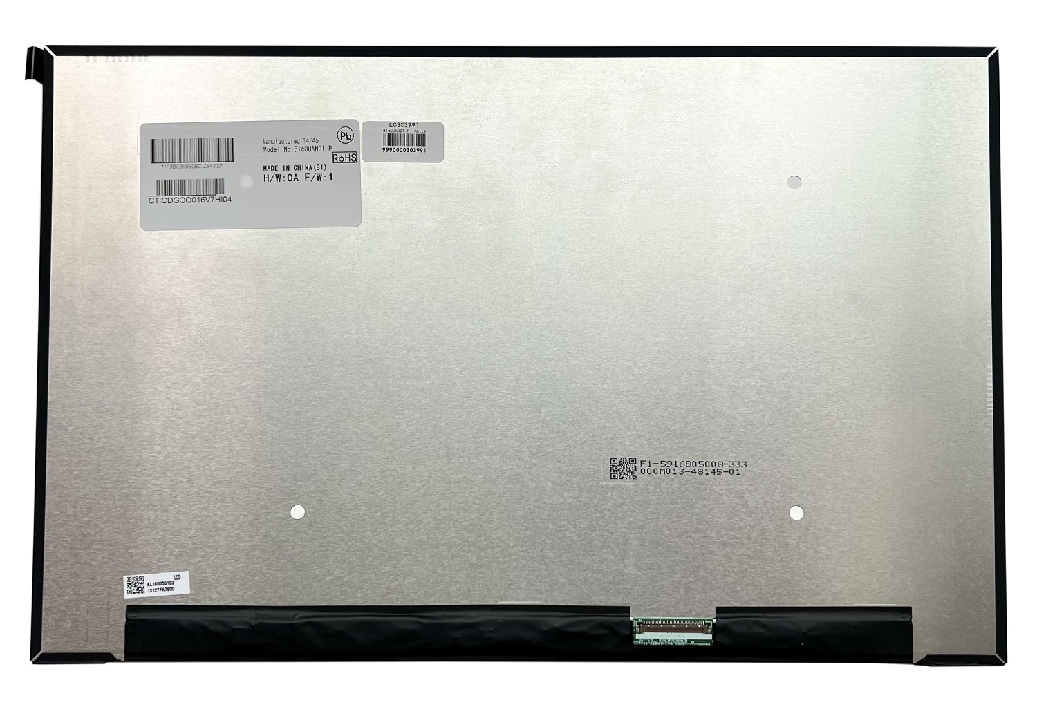 Ekranas 16.0", 1920x1200, 165Hz, matinis, 40pin, dešinėje