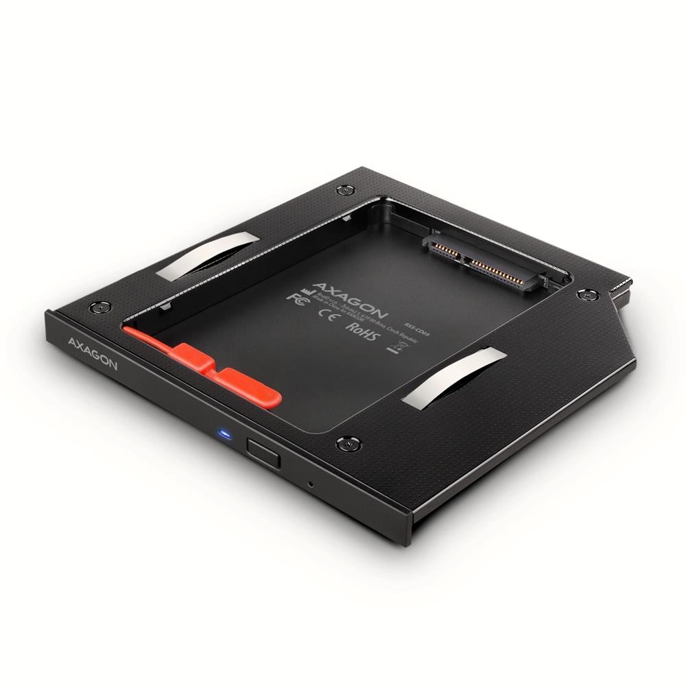 Axagon SSD/HDD dėklas 2.5" DVD lizdui RSS-CD09