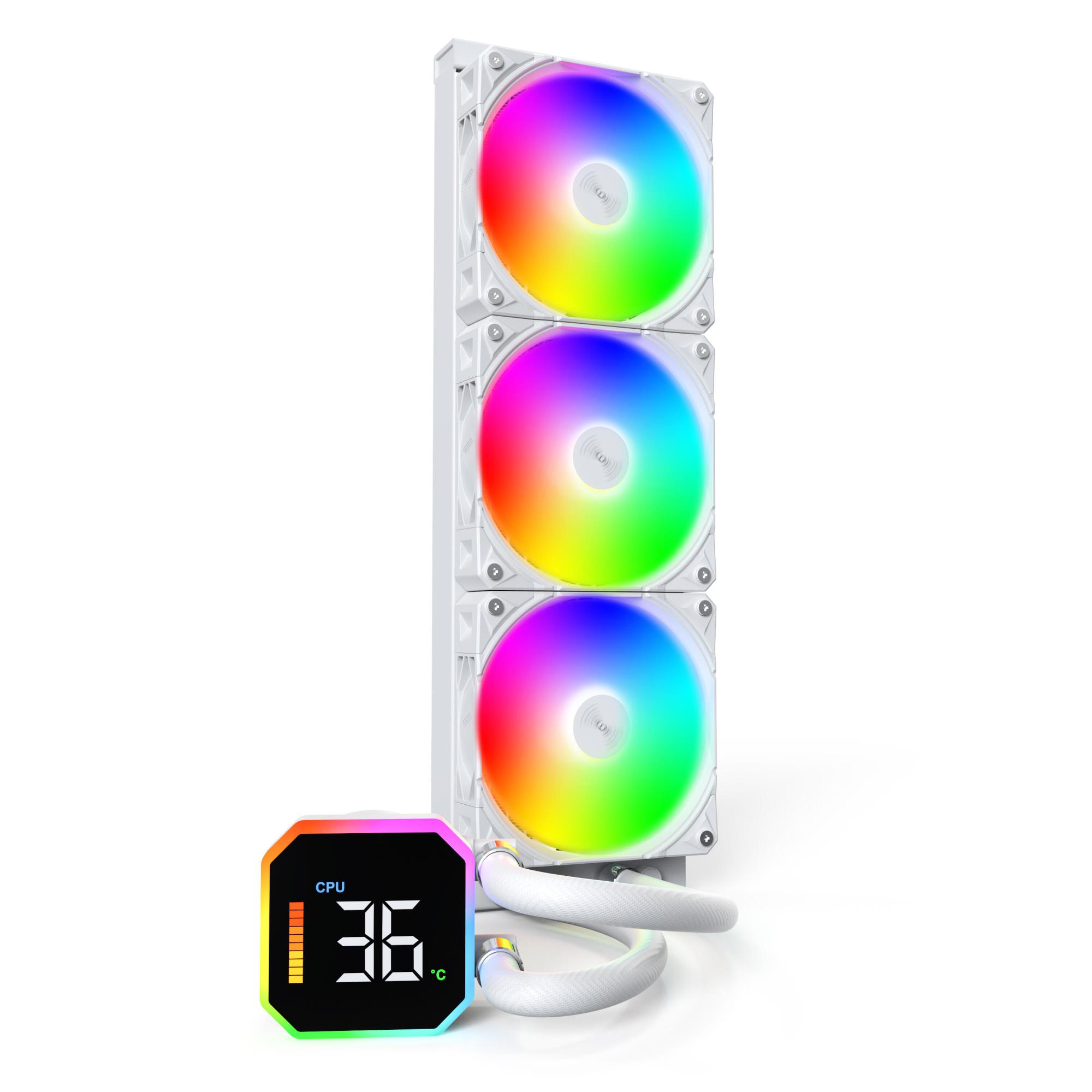 Montech Hyperflow Digital 360 procesoriaus aušintuvas baltas