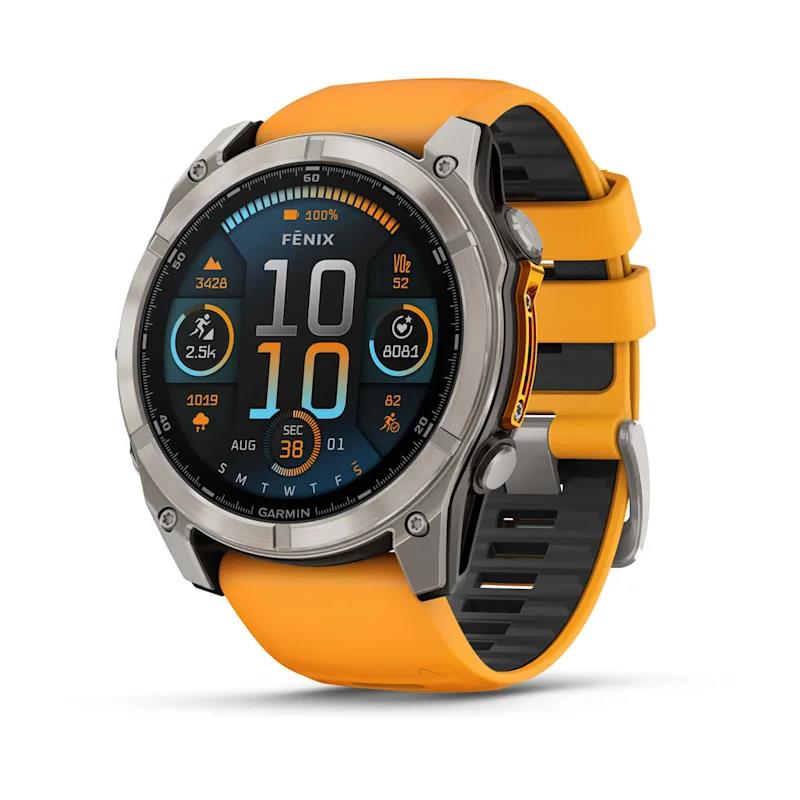 Išmanusis laikrodis Garmin Fenix 8 Sapphire oranžinis