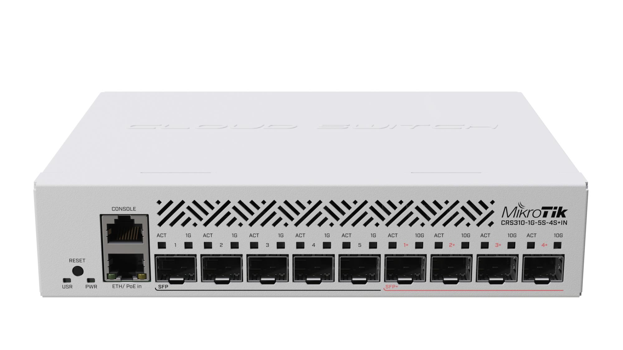 Komutatorius MIKROTIK CRS310-1G-5S-4S+IN L3 PoE 1 prievadas